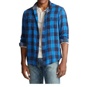 Polo Ralph Lauren country Western Plaid Shirt Blue Men's Small NWT